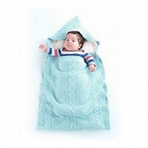 Конверт вязанный U14-07, 50% акрил, 50% полиэстер, внутренний слой велсофт, бирюзовый (Ups Pups, U14-07-09)